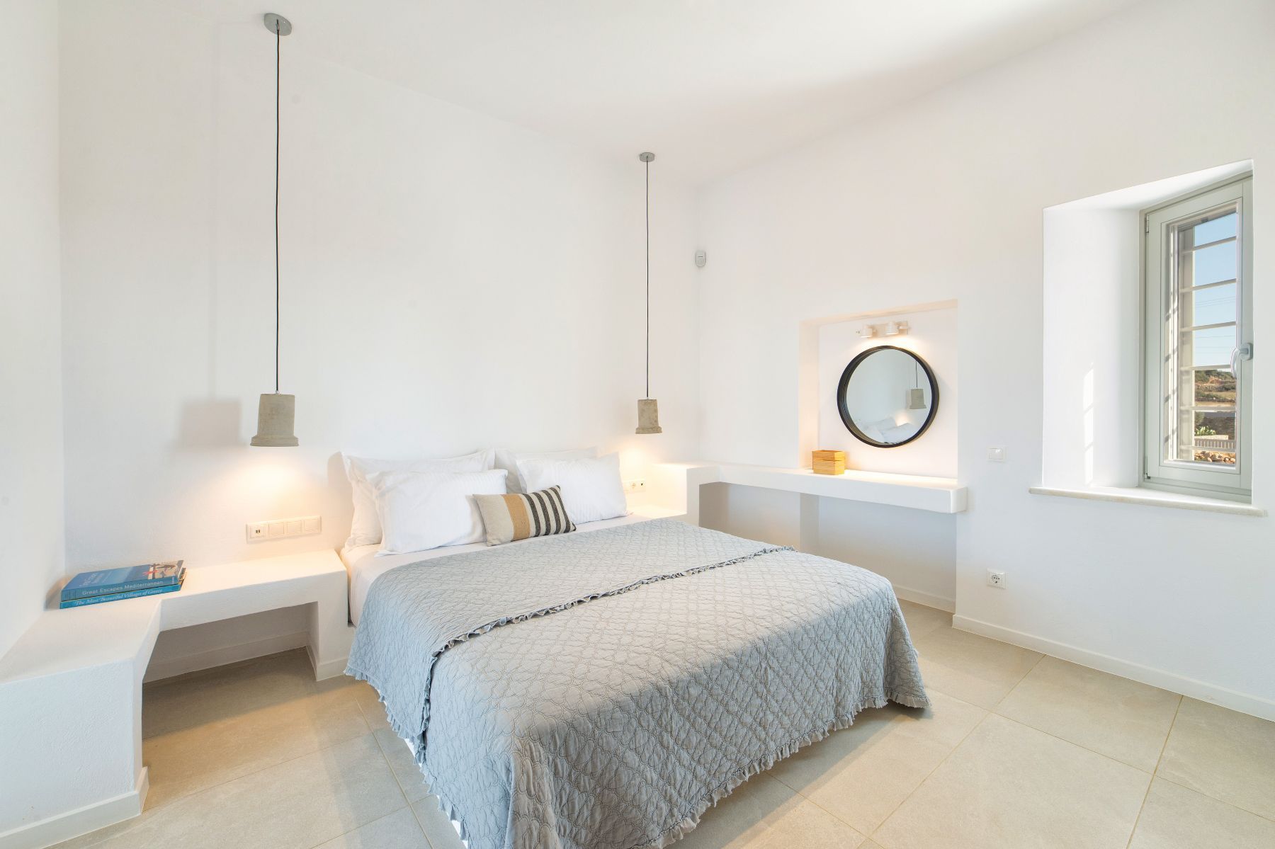 Spacious double bedroom with ensuite bathroom, anti-allergic bedding, and with a sea view balcony.