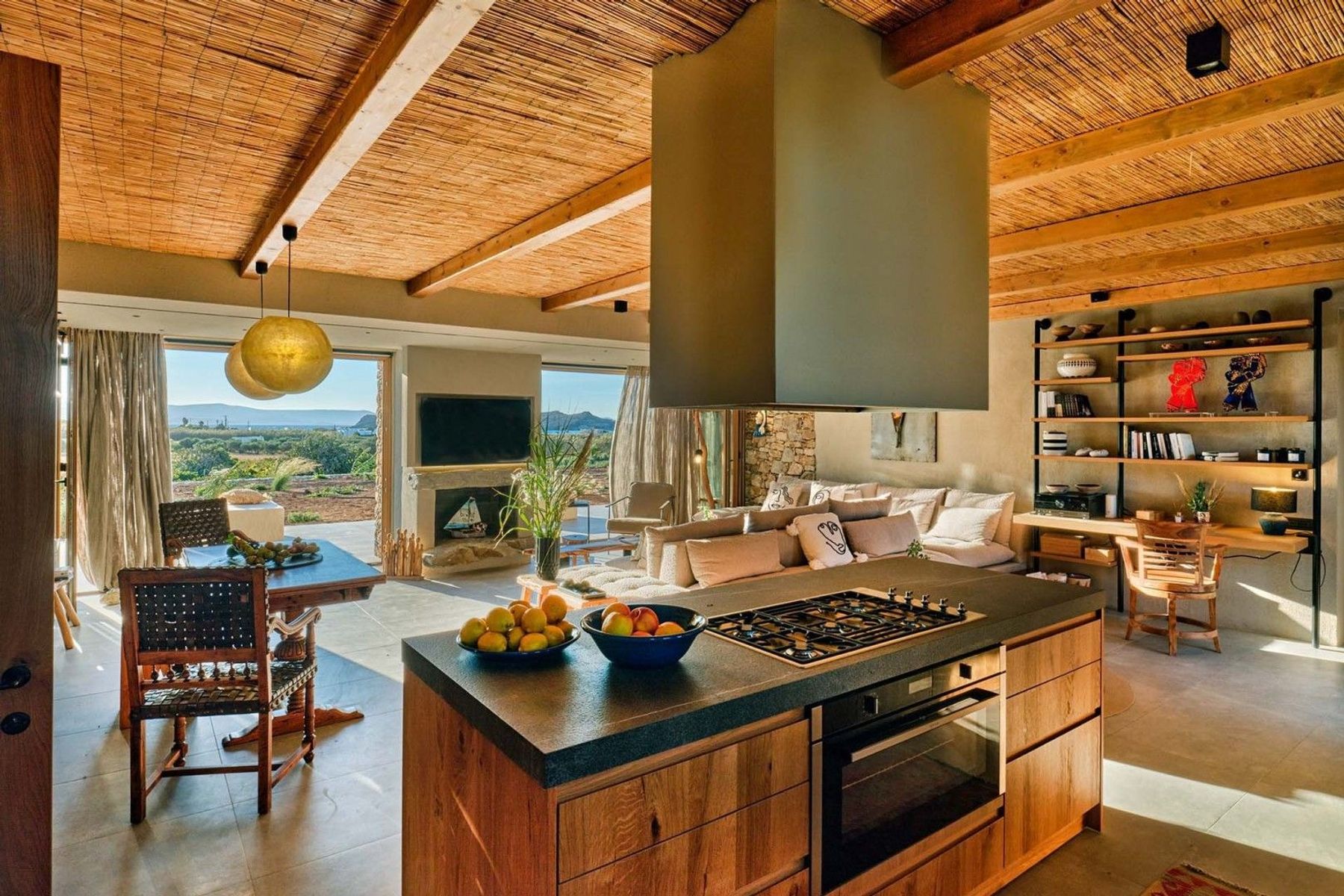 Open-plan living and dining areas with sensational views 