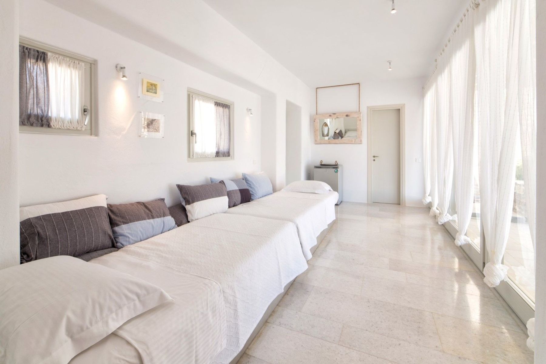Bright and airy twin bedroom.