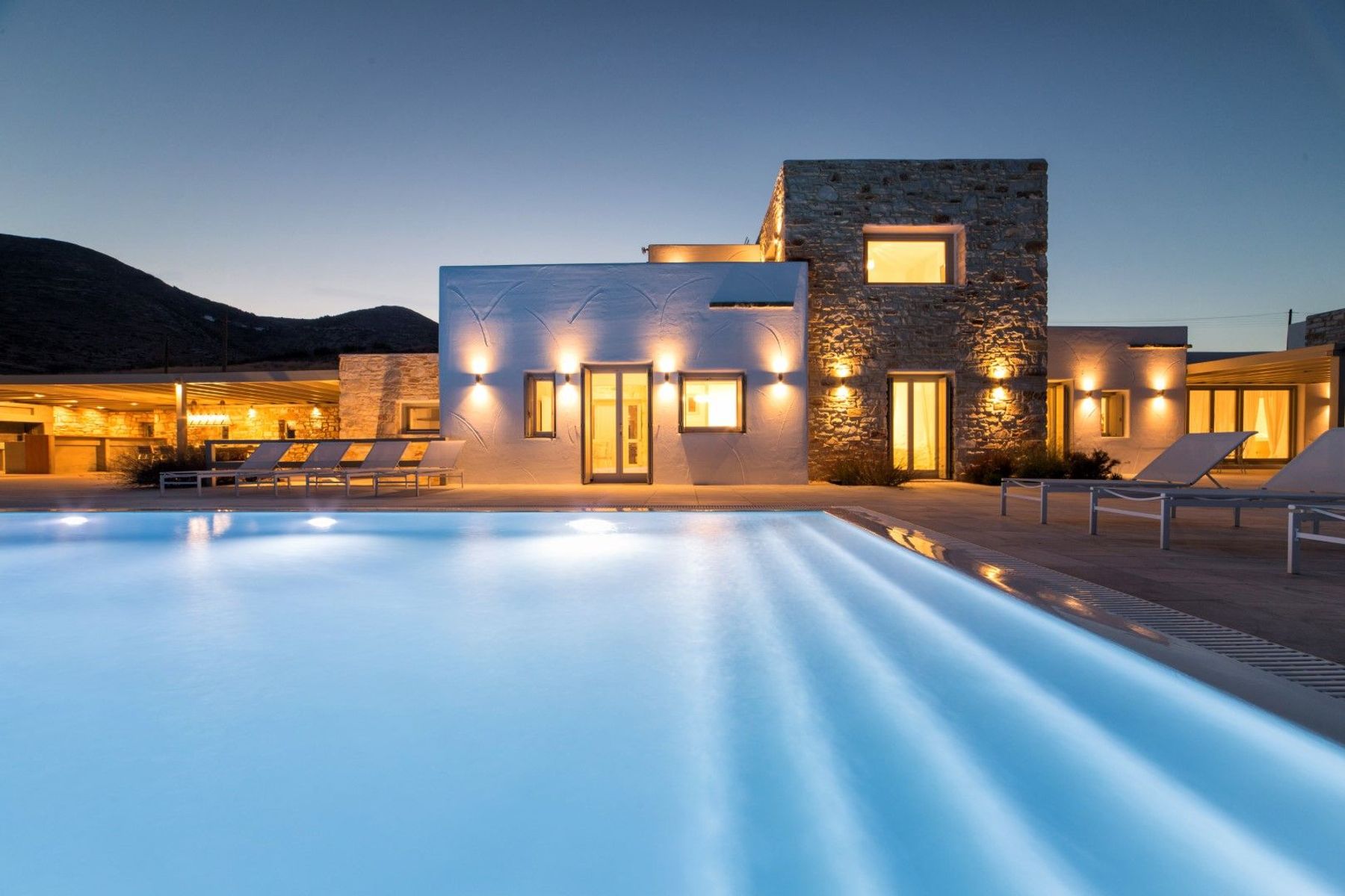 A luxurious villa located at the hillside of Tzanes in the Golden Beach area.