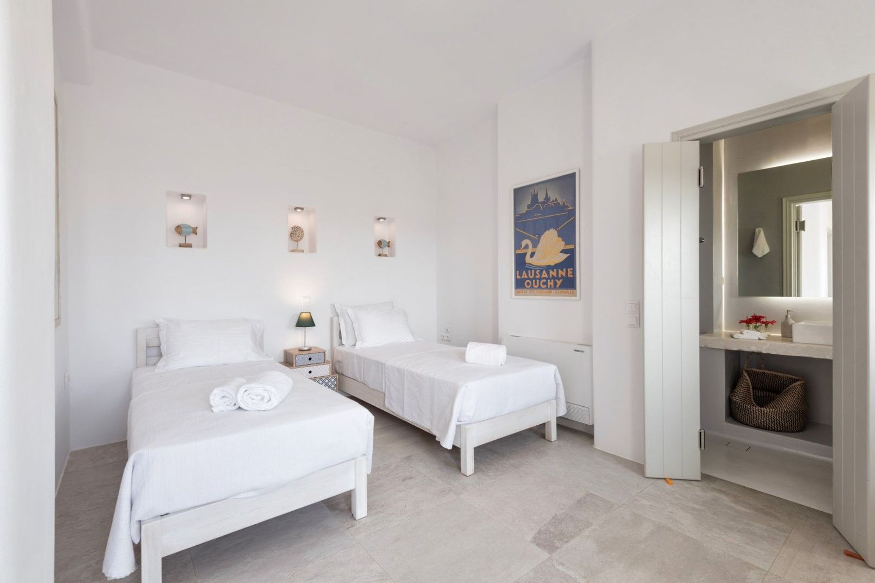 Twin ensuite bedroom with its own sunny private patio.