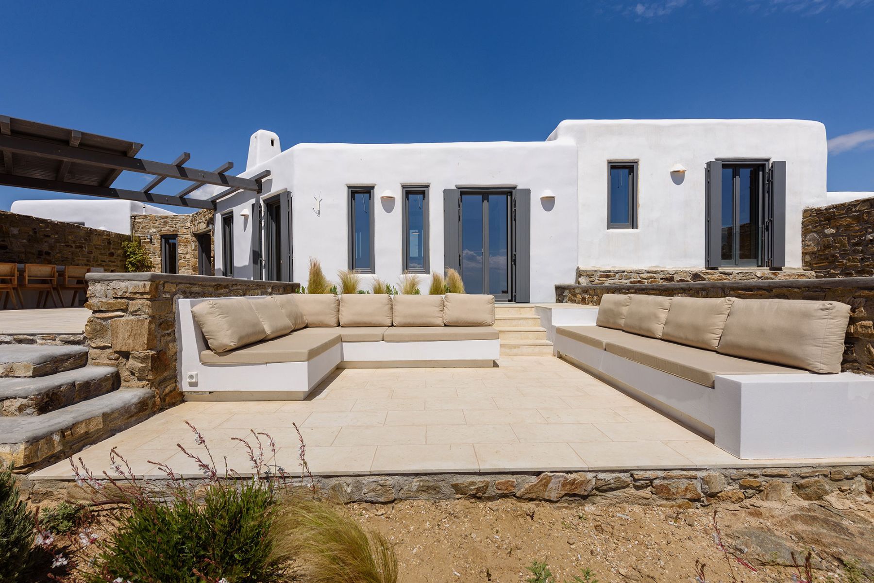 Stunning outdoor lounge area, where you can sit and admire the panoramic sea views.