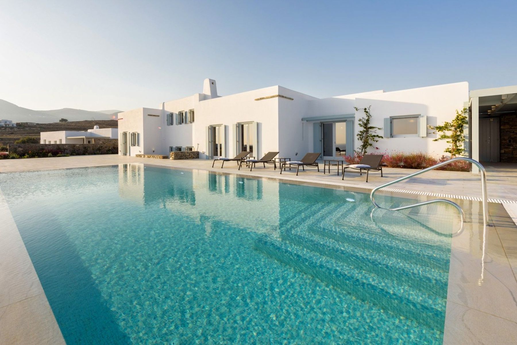 Large private swimming pool with panoramic views of the Golden Beach area.