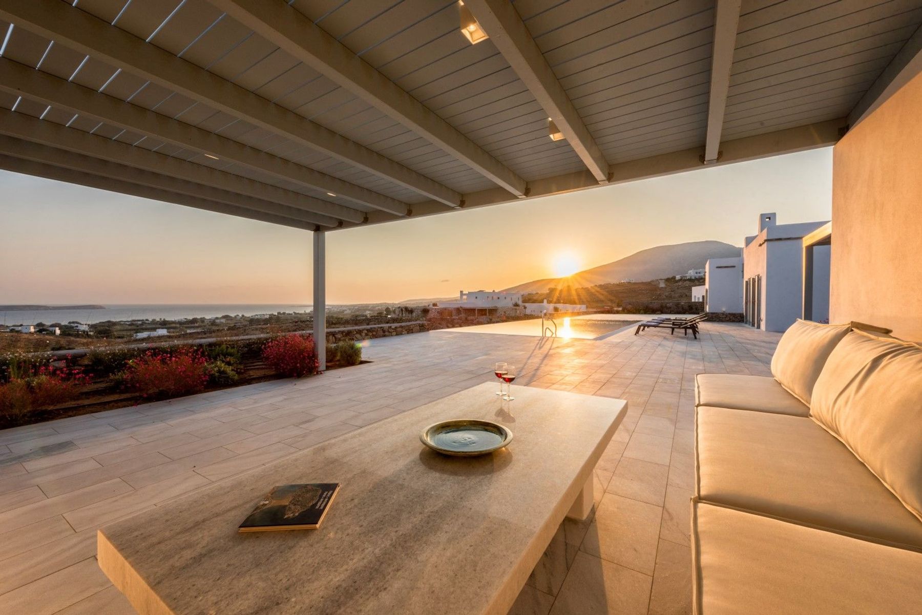 Enjoy the sunset views together in the outdoor lounge.