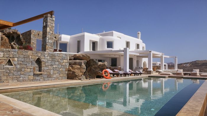 This Mykonos luxury villa, only a short drive from Elia Town, has everything you could ask for your epic summer vacation in Greece.