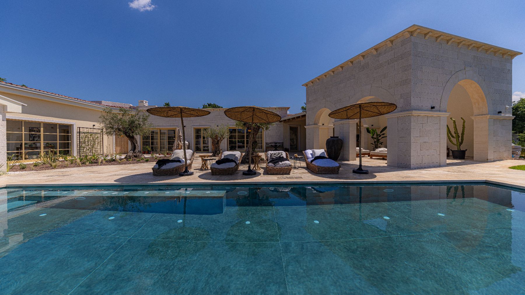 Indulge in a dip in the private heated infinity pool.