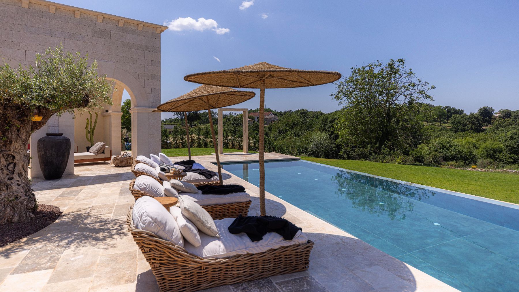 Choose your preferred spot beside the stunning salt-water infinity pool.