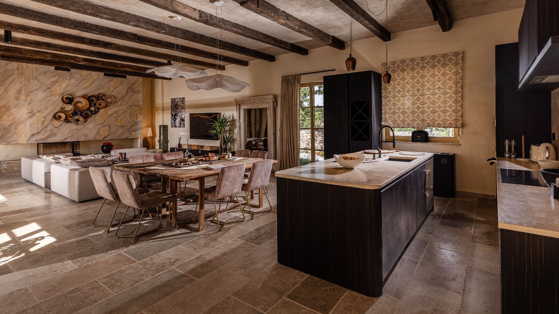 Explore the rich and unique interiors at this incredible eco-friendly and sustainable retreat.