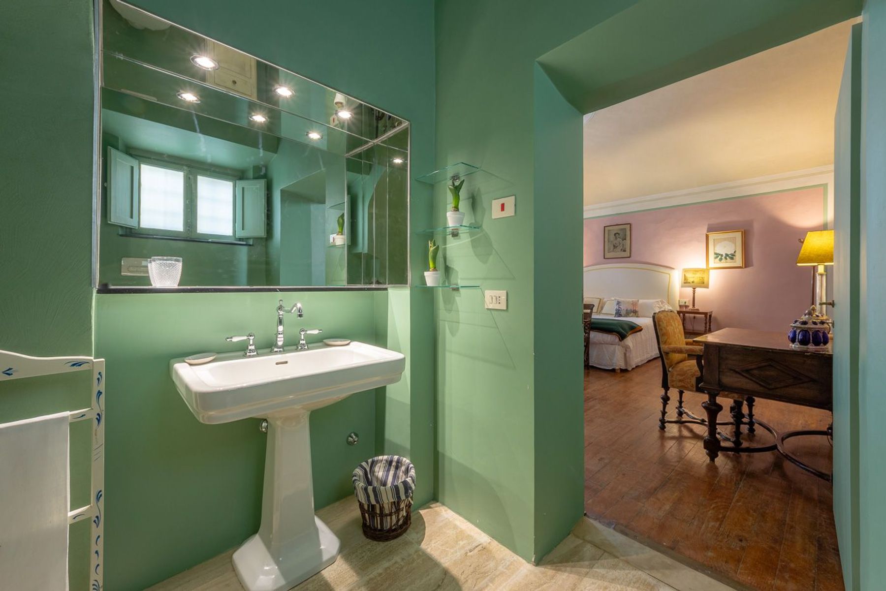 Ensuite bathroom with shower.
