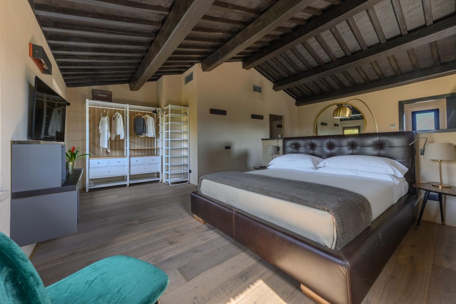 Spacious double ensuite bedroom, with air-conditioning and smart television.