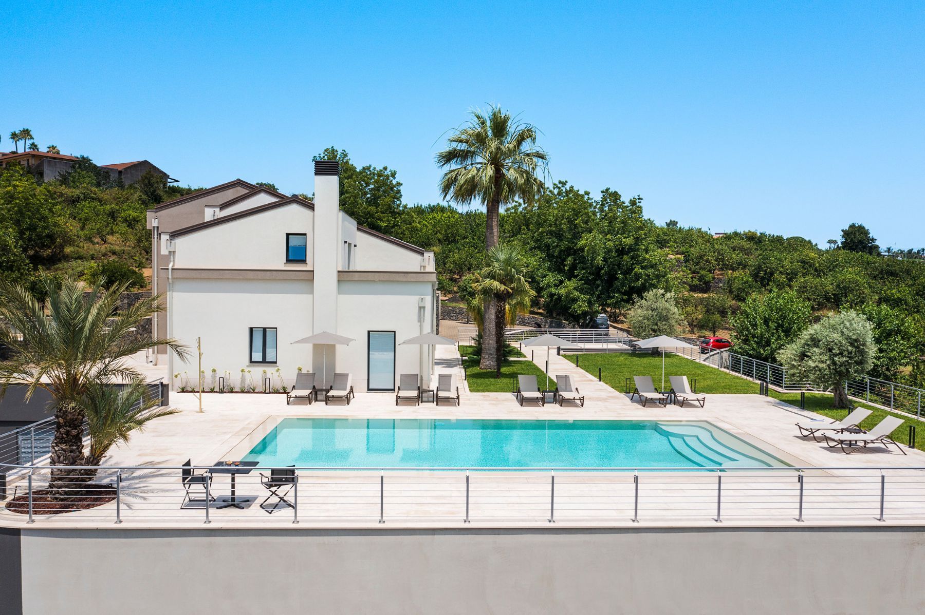 Make a splash in the private saltwater swimming pool, or relax on the expansive sun terraces.