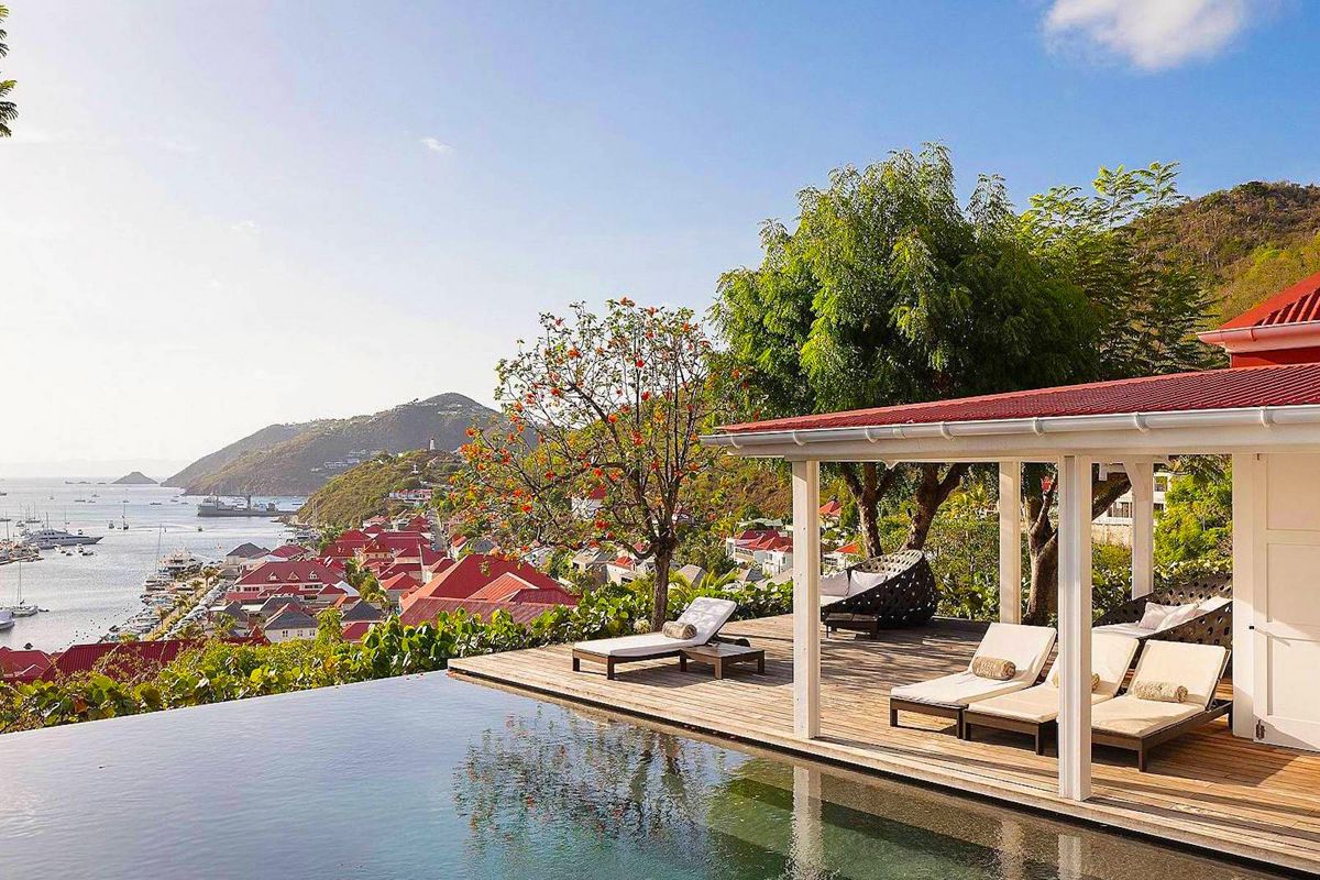 Patio and sun deck pool area