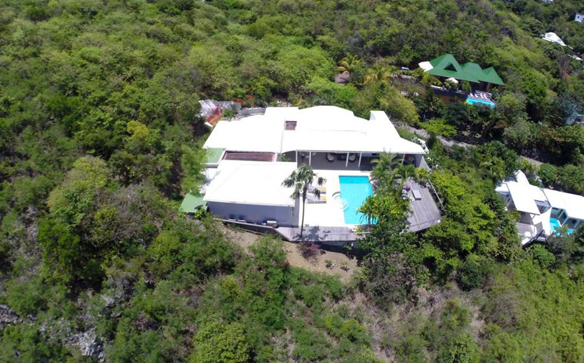 Aerial view of the property