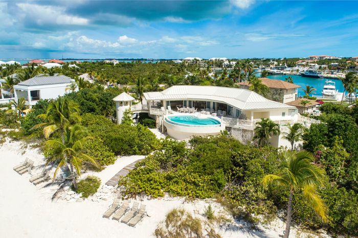 Aerial views of the Turtle Beach property