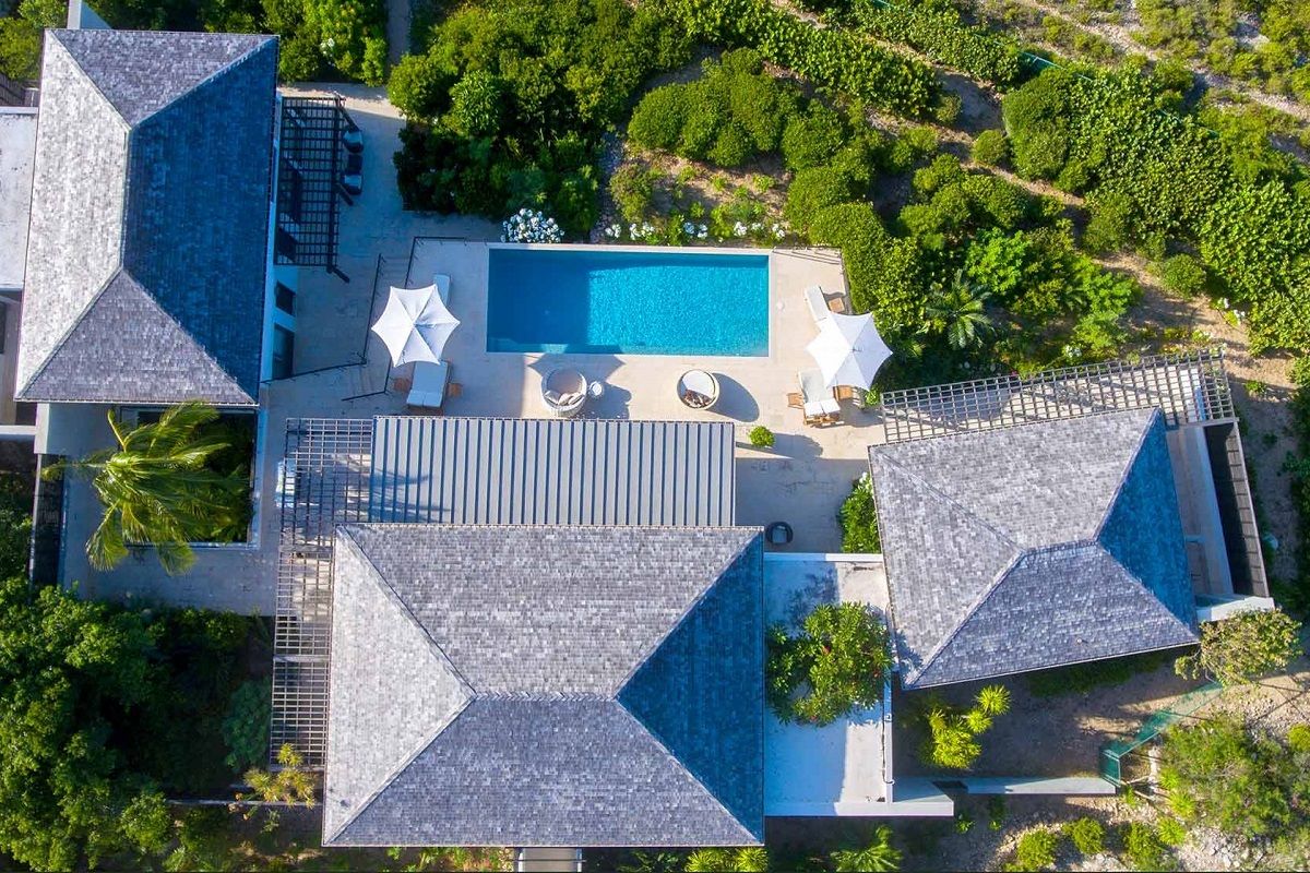 Aerial view of the Anani property