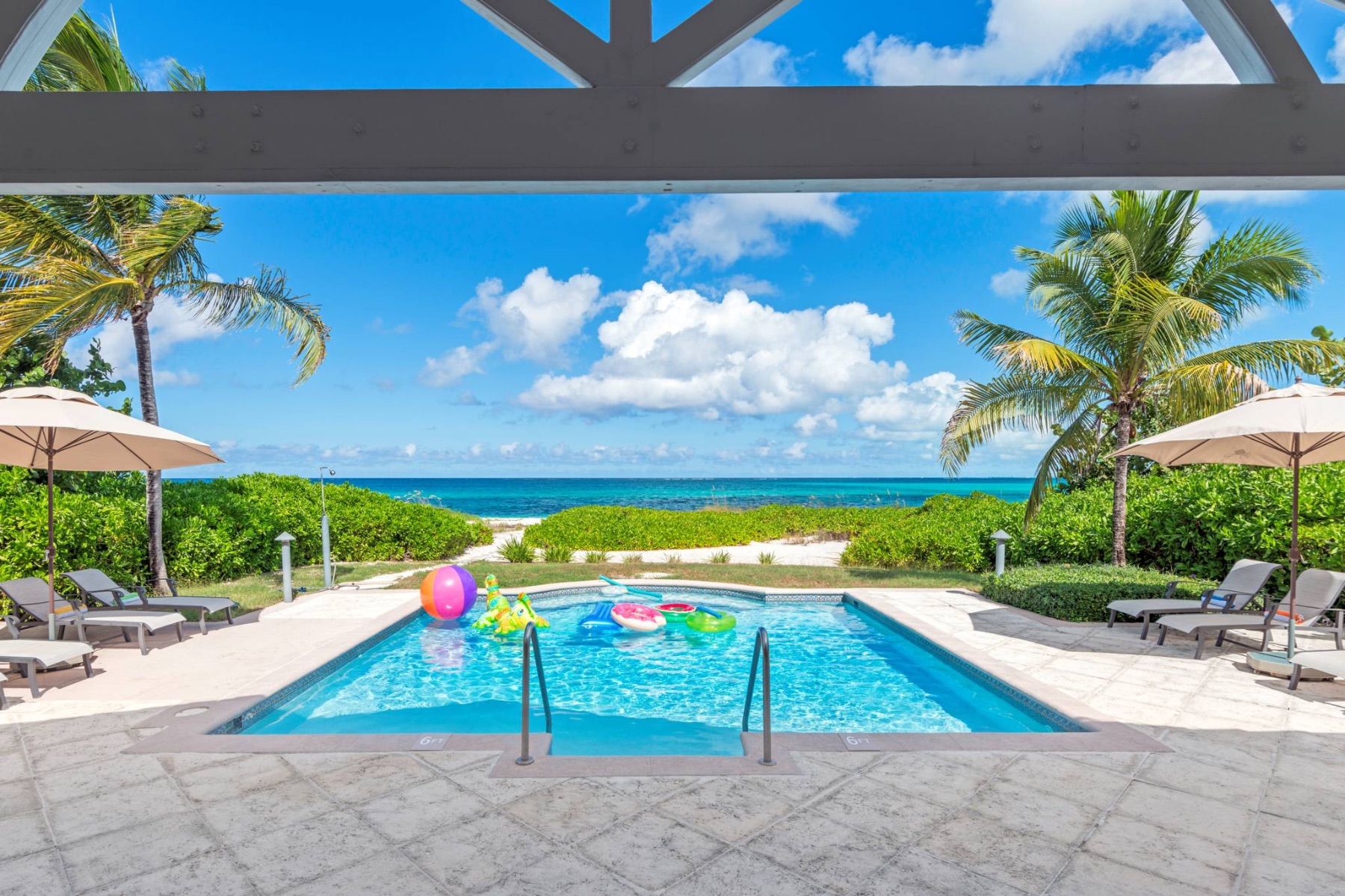 Serenity House Villa is located directly on Grace Bay Beach