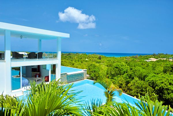 Grand Bleu Villa on St. Martin Grand Bleu is located on the hillside of Terres Basses