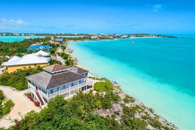 Aerial view of Calypso and Sapodilla Bay