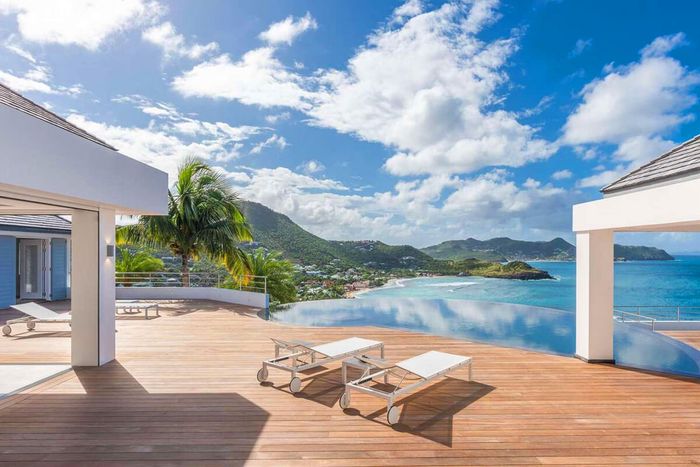 Coco Villa sits above Lorient Bay Beach looking toward St. Jean