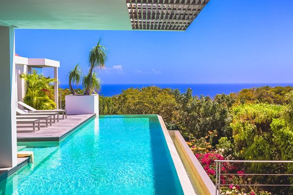 Bellissima Villa has great views of the the Caribbean from the pool and deck