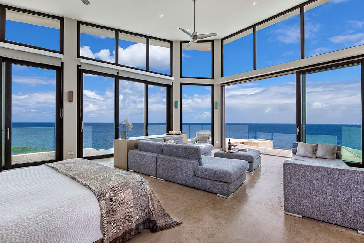 The master suite and sitting area