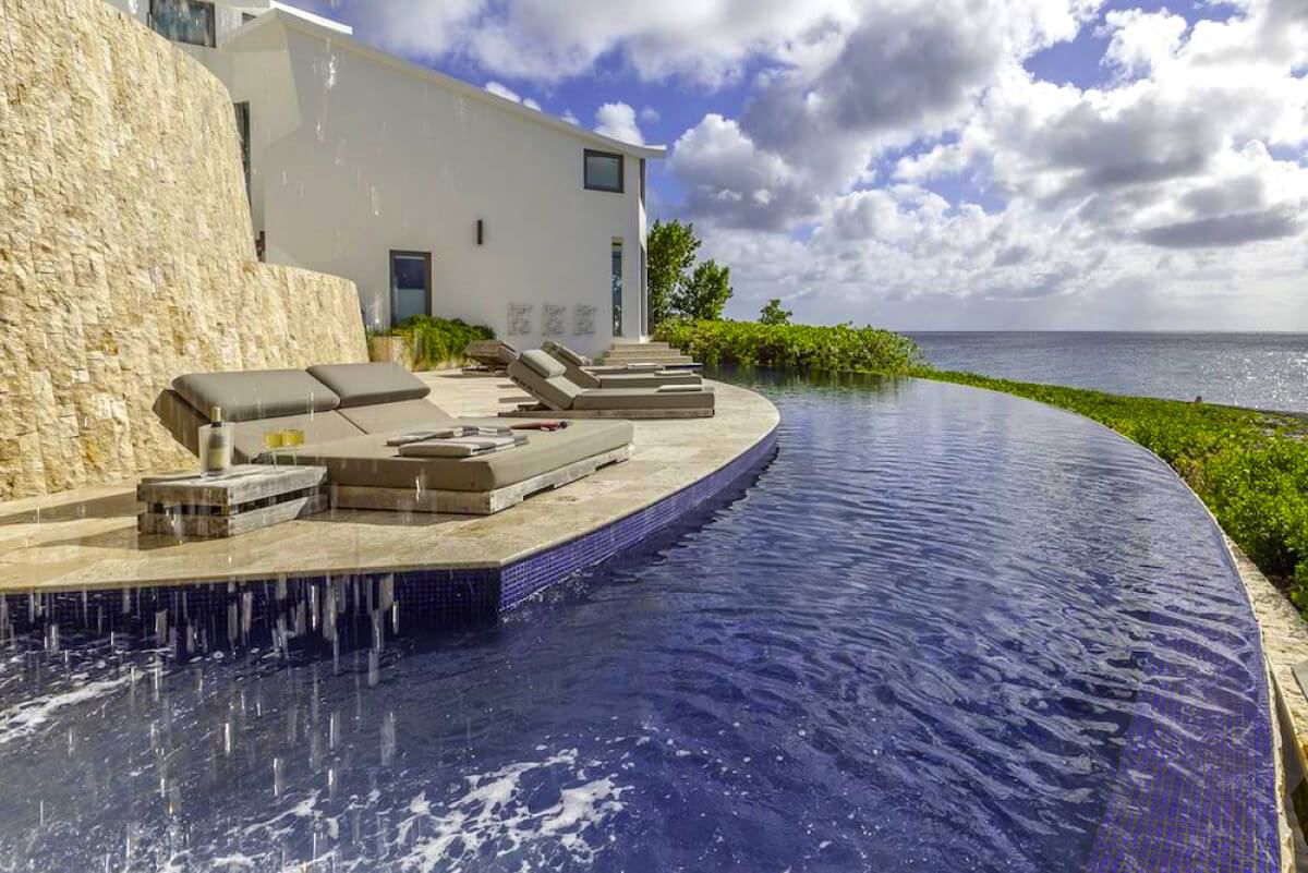 Sun bed loungers by the pool