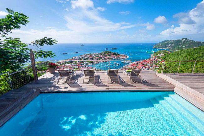 Ti Moun Villa sits on a hillside just above Gustavia Harbor