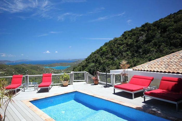 Private swimming pool at the holiday villa