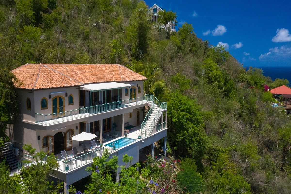 Aerial views of the villa