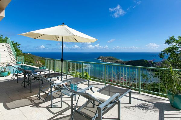 Croix Vista Villa sits on a hilltop overlooking Fish Bay