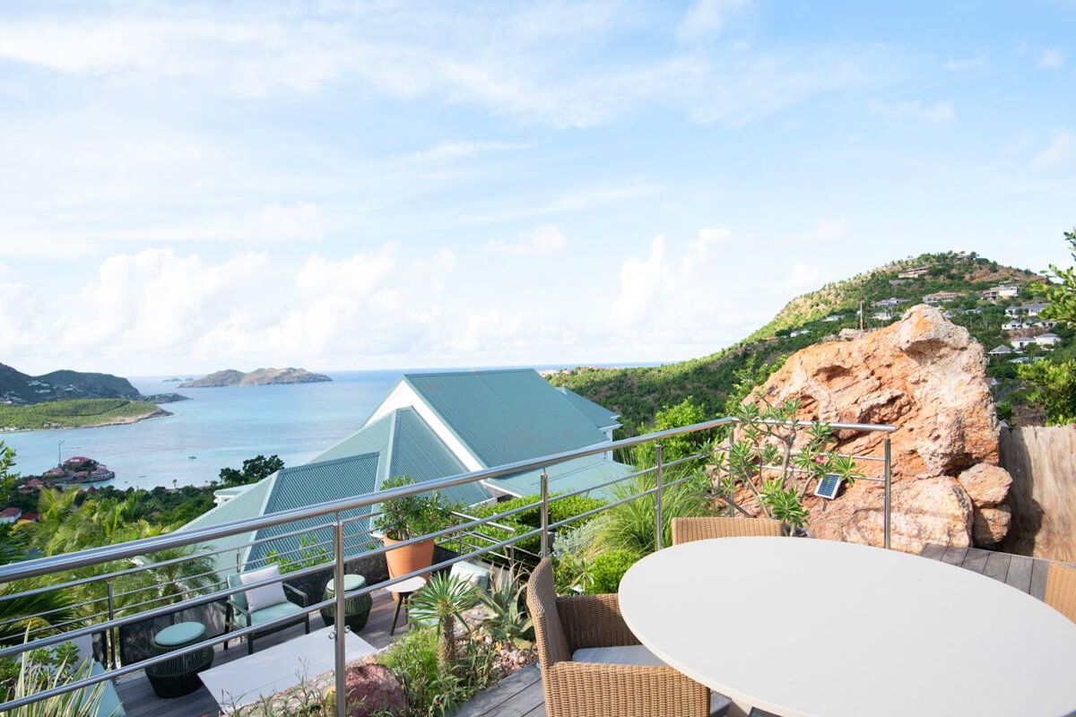 Views of St. jean Bay from the elevated sun deck