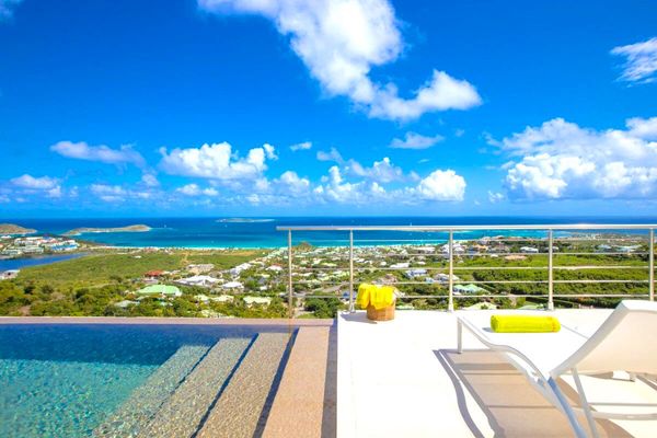 Villa Sunrise is located over Orient Bay with views out to Tintamarre and St. Barth
