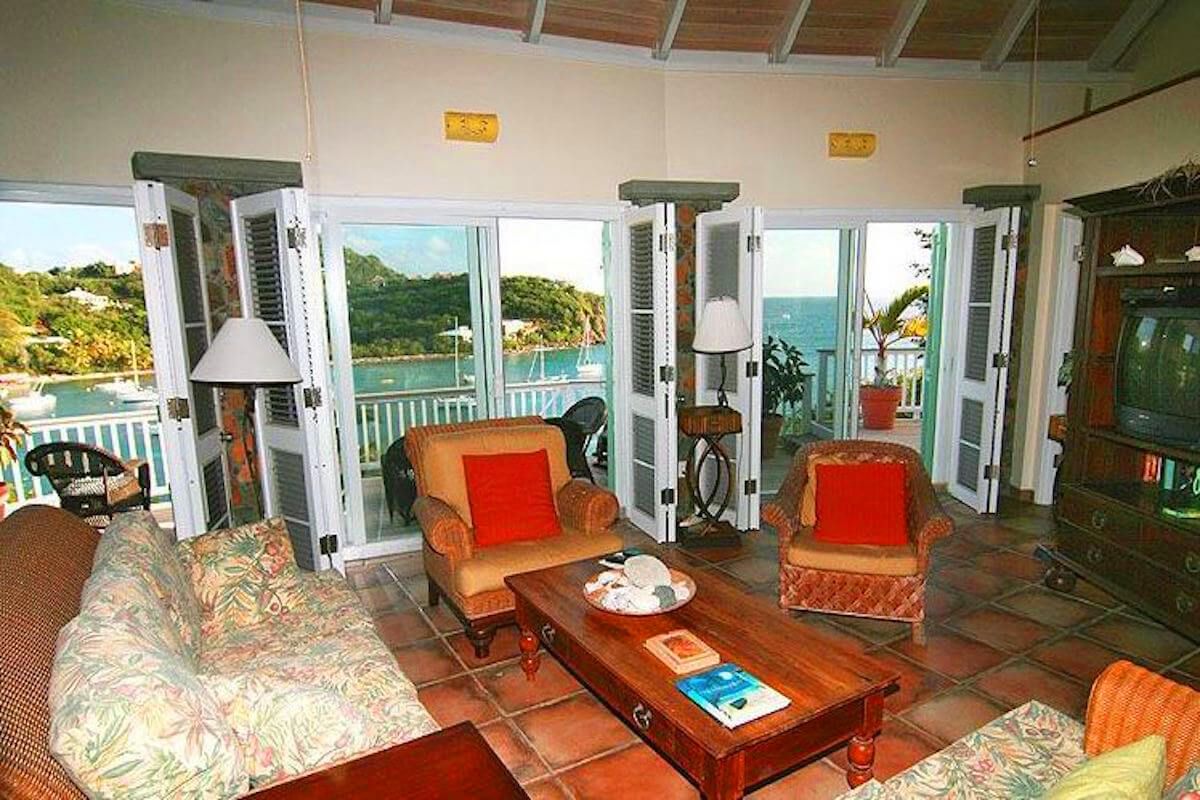 Living area opens to the patio deck