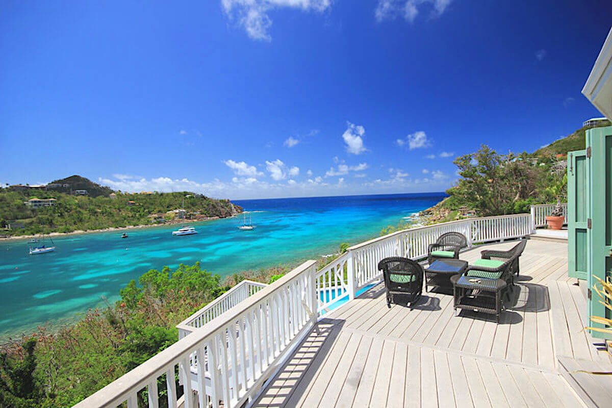 Views from the upper deck overlooking Chocolate Hole Harbor