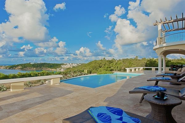 Oceana Villa is located on a hill above Crocus Bay