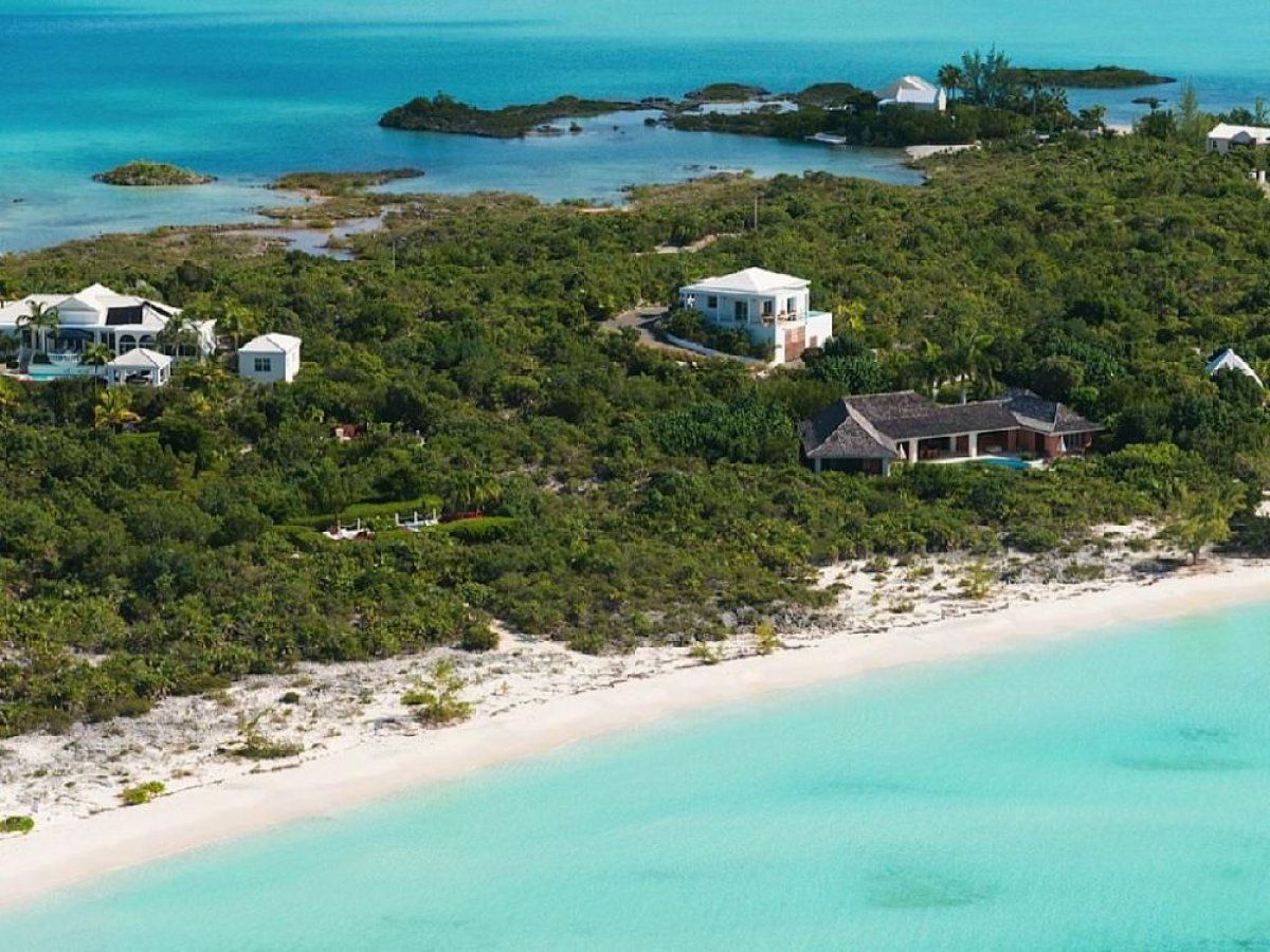Aerial view of Blanca Villa and Taylor Bay Beach