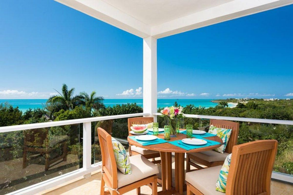 A patio dinette seats four