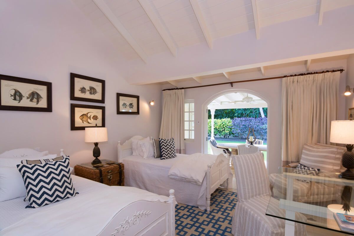 Cottage bedroom with twin beds