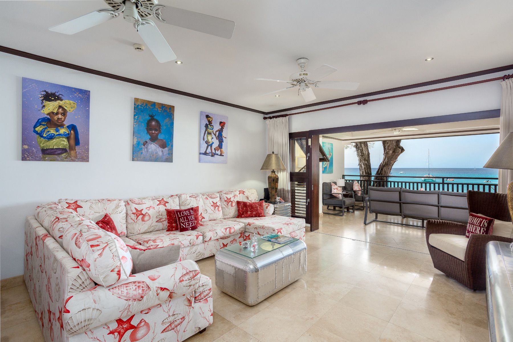 Living area offers views
