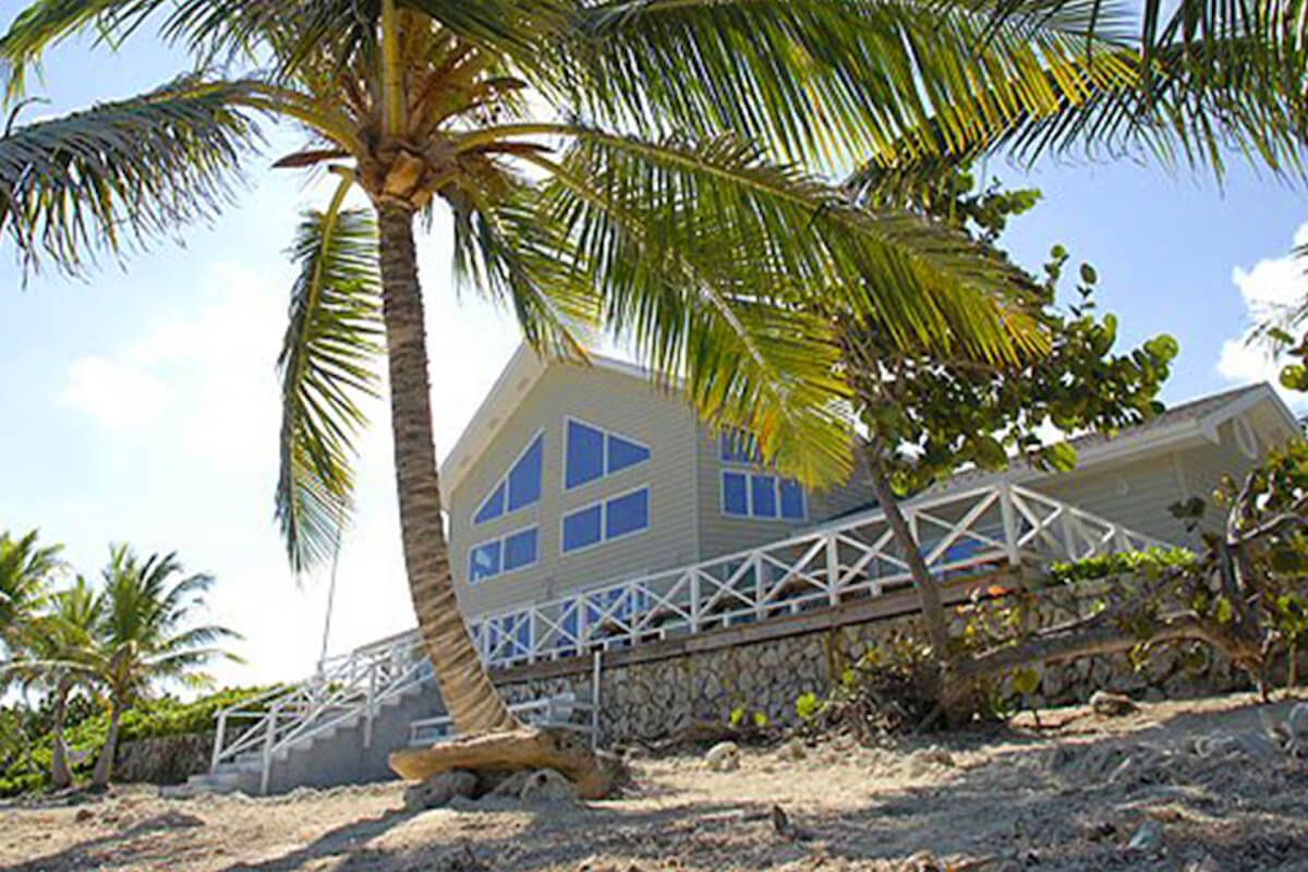 View of the villa from the beach