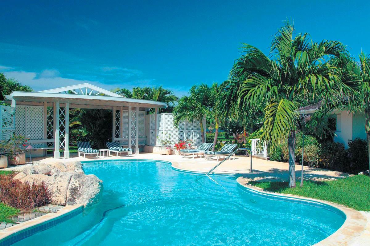 Landscaped pool area 
