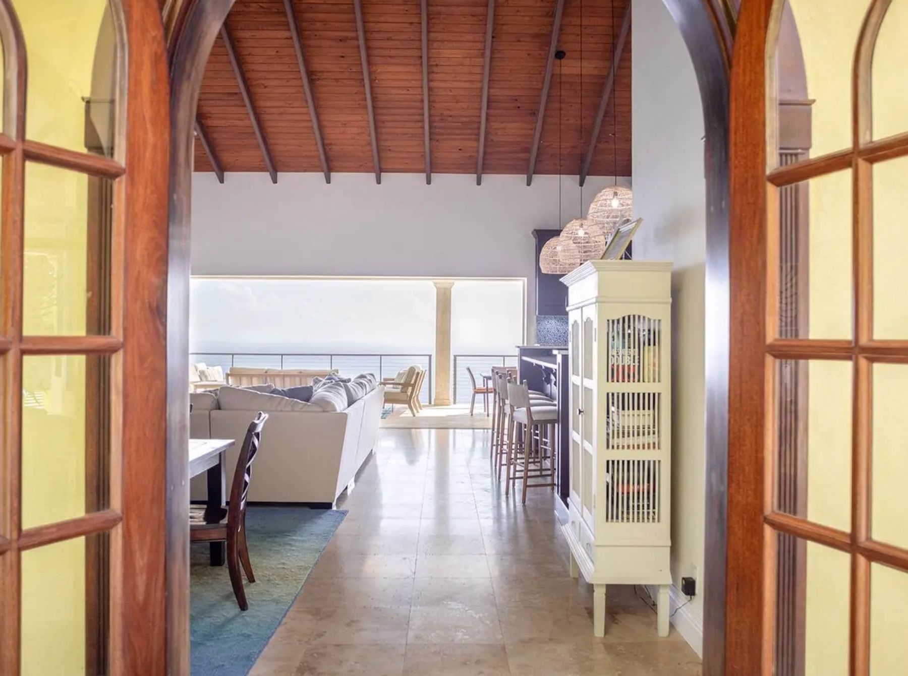 View through the living area