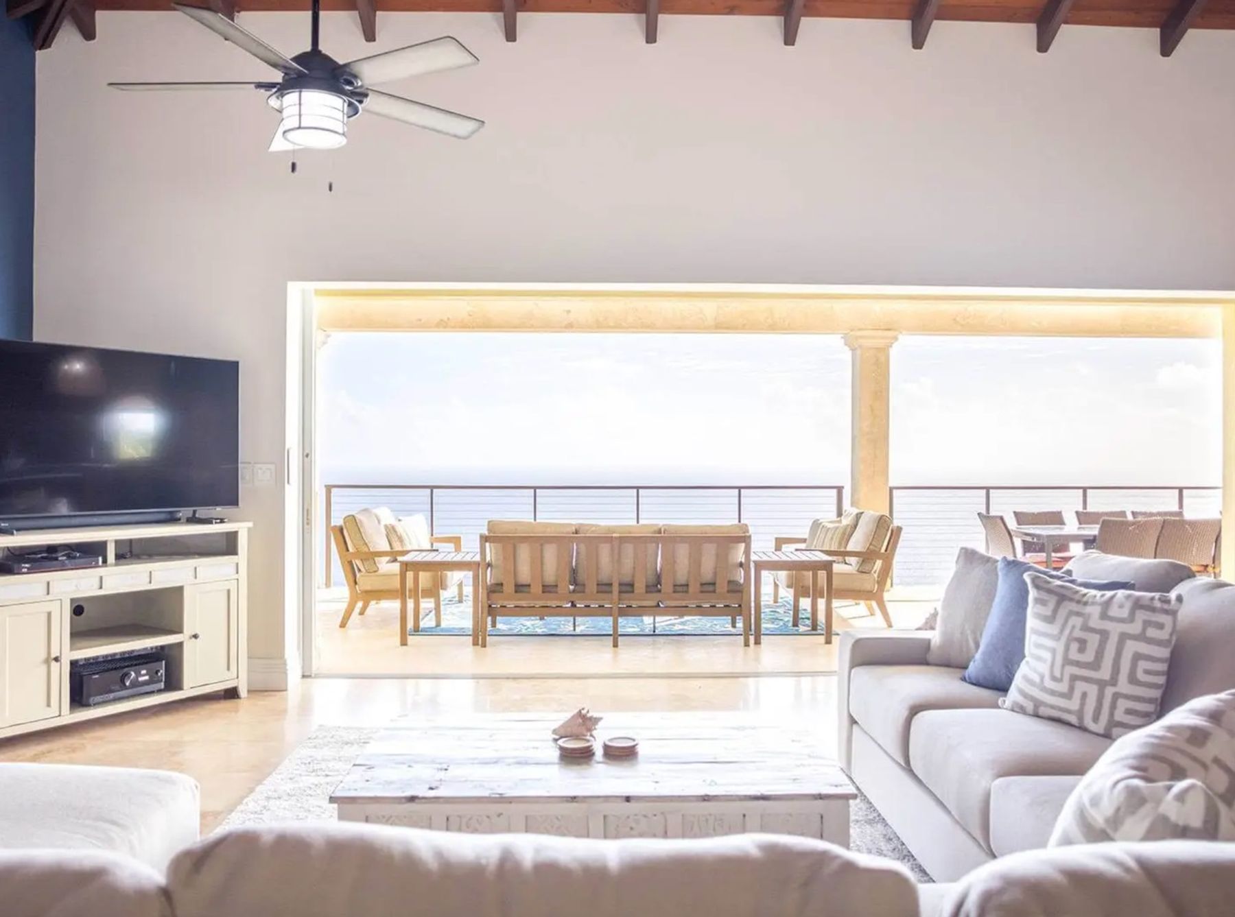 Open living area with views of the sea