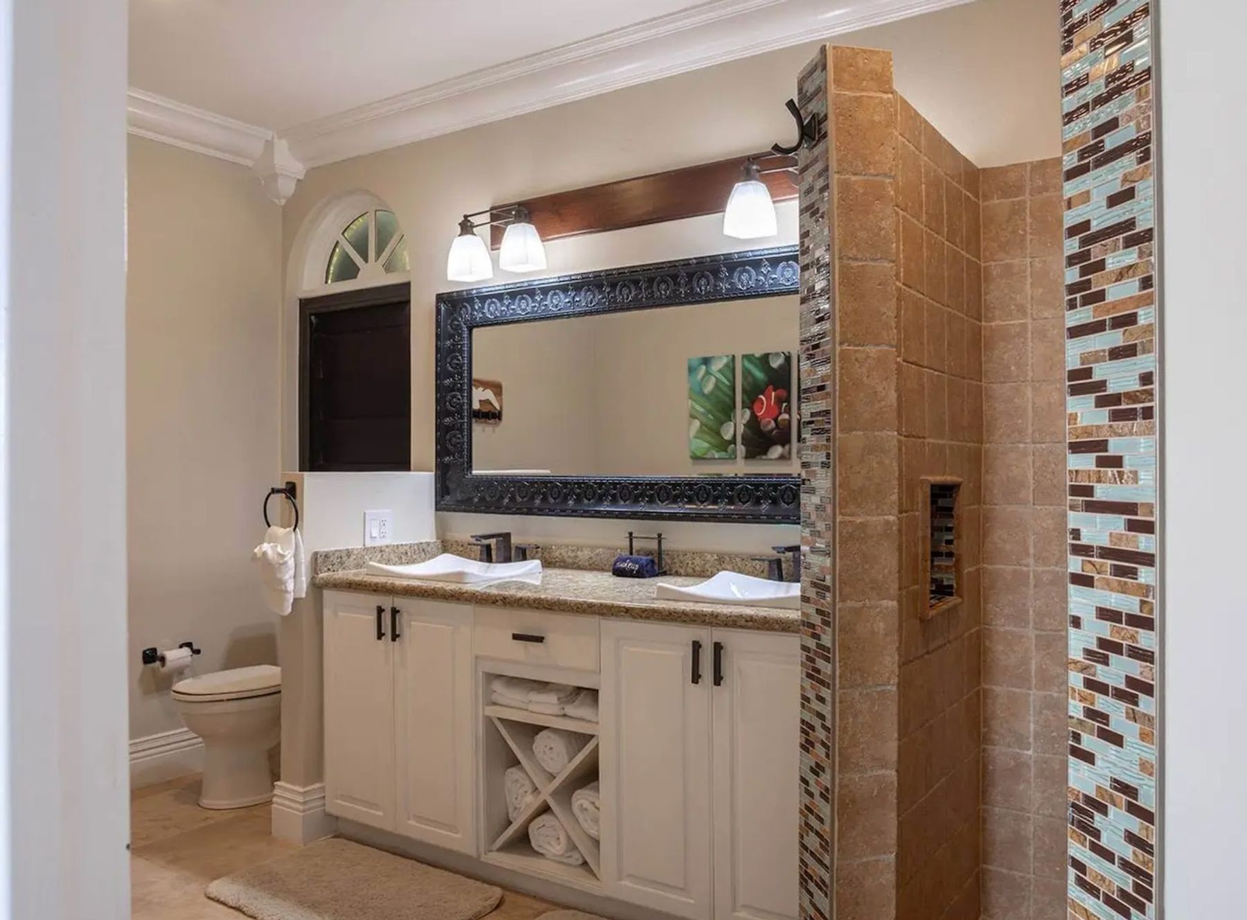 Different angle showing shower