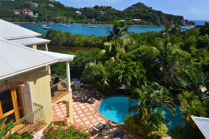 Views into Chocolate Hole Bay from Reefside Villa