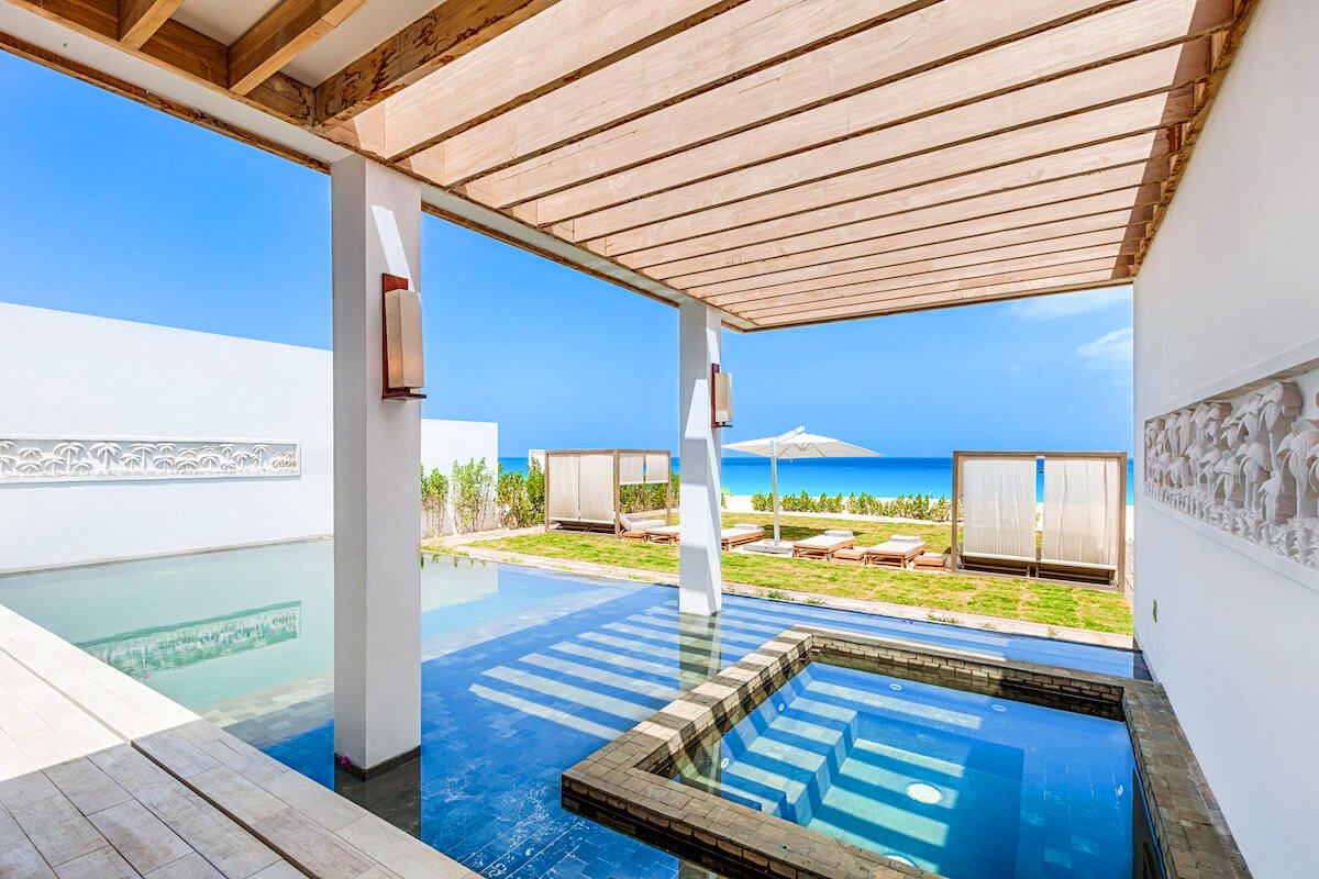 A very private pool and hot tub