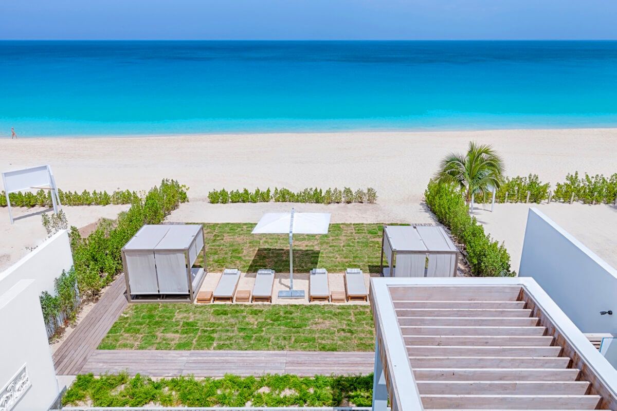 View of the beach from the balcony