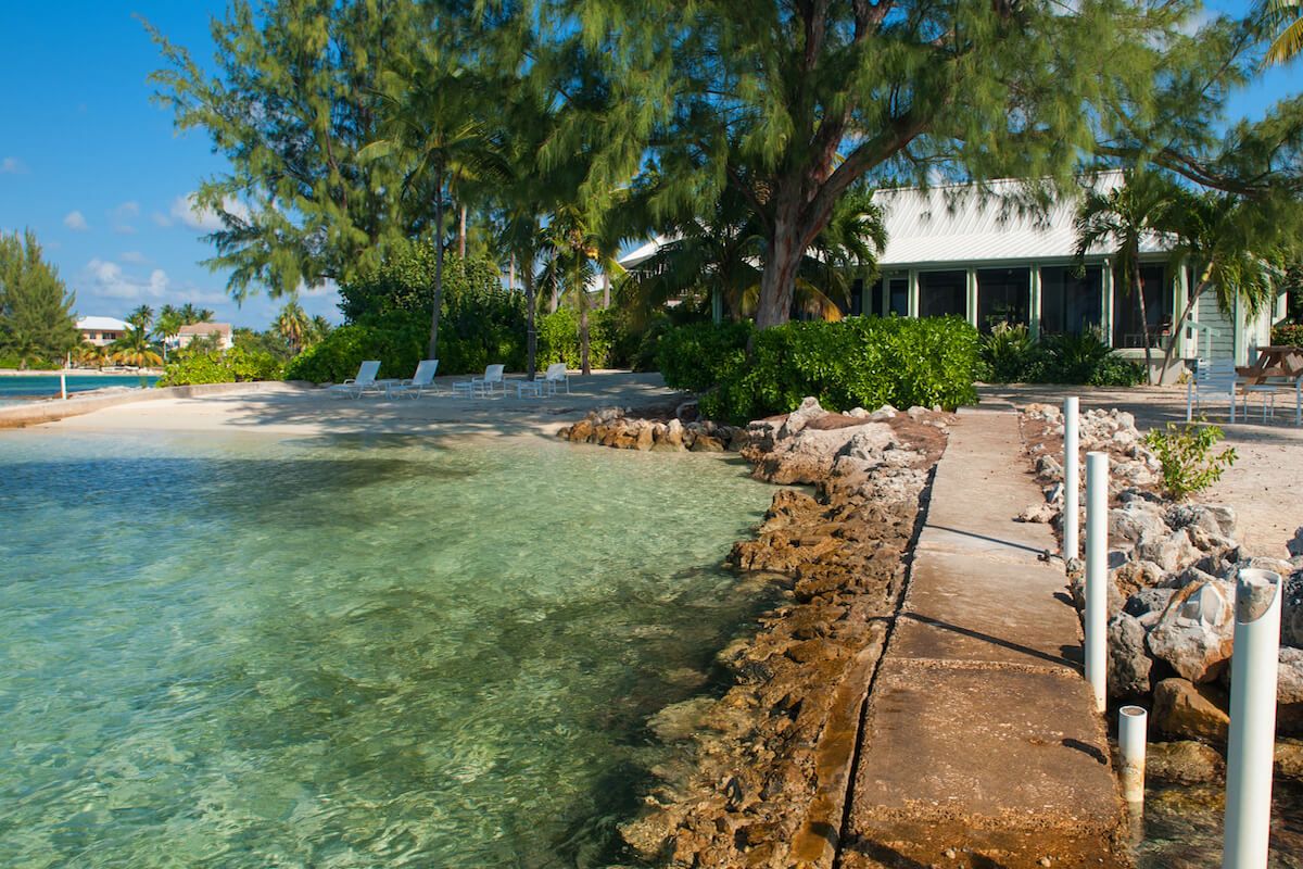 A walkway to the water