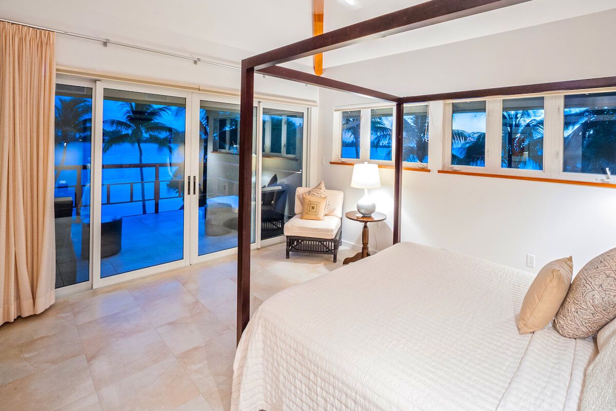 Master bedroom opens to a balcony