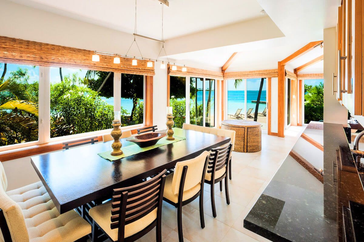 Dining table seats eight